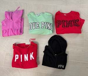 Victoria's Secret PINK Assorted Lot of 5 Hoodies/ Sweatshirts Mixed Sizes